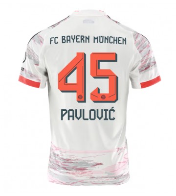 Lacne Muži Futbalové dres Bayern Munich Aleksandar Pavlovic #45 2025-26 Krátky Rukáv - Preč